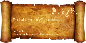 Melchior Életke névjegykártya